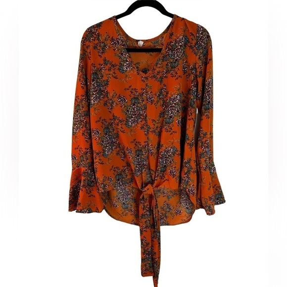 💜 3/$15 ACTING Pro size medium floral print blouse - Picture 1 of 7